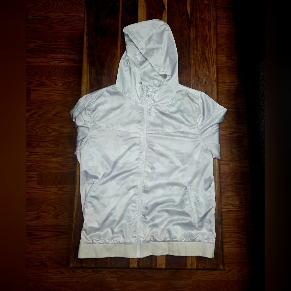 White Camo Hooded Zip-Up Jacket